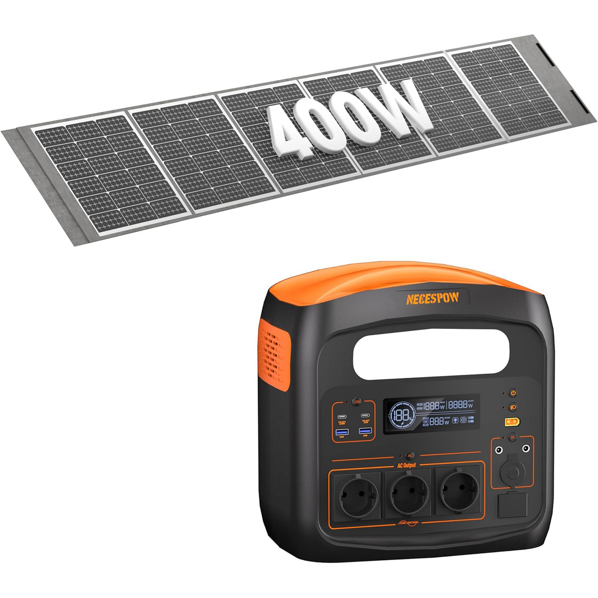 NECESPOW 1800W Portable Power Station | Solar Generator for Camping