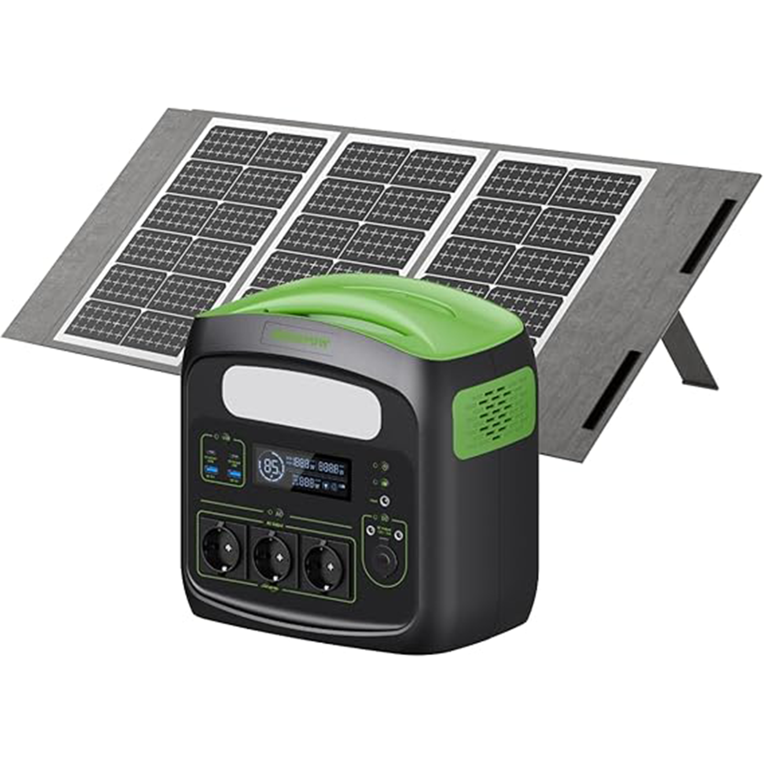 NECESPOW 700W portable power station bundled with a foldable solar panel.