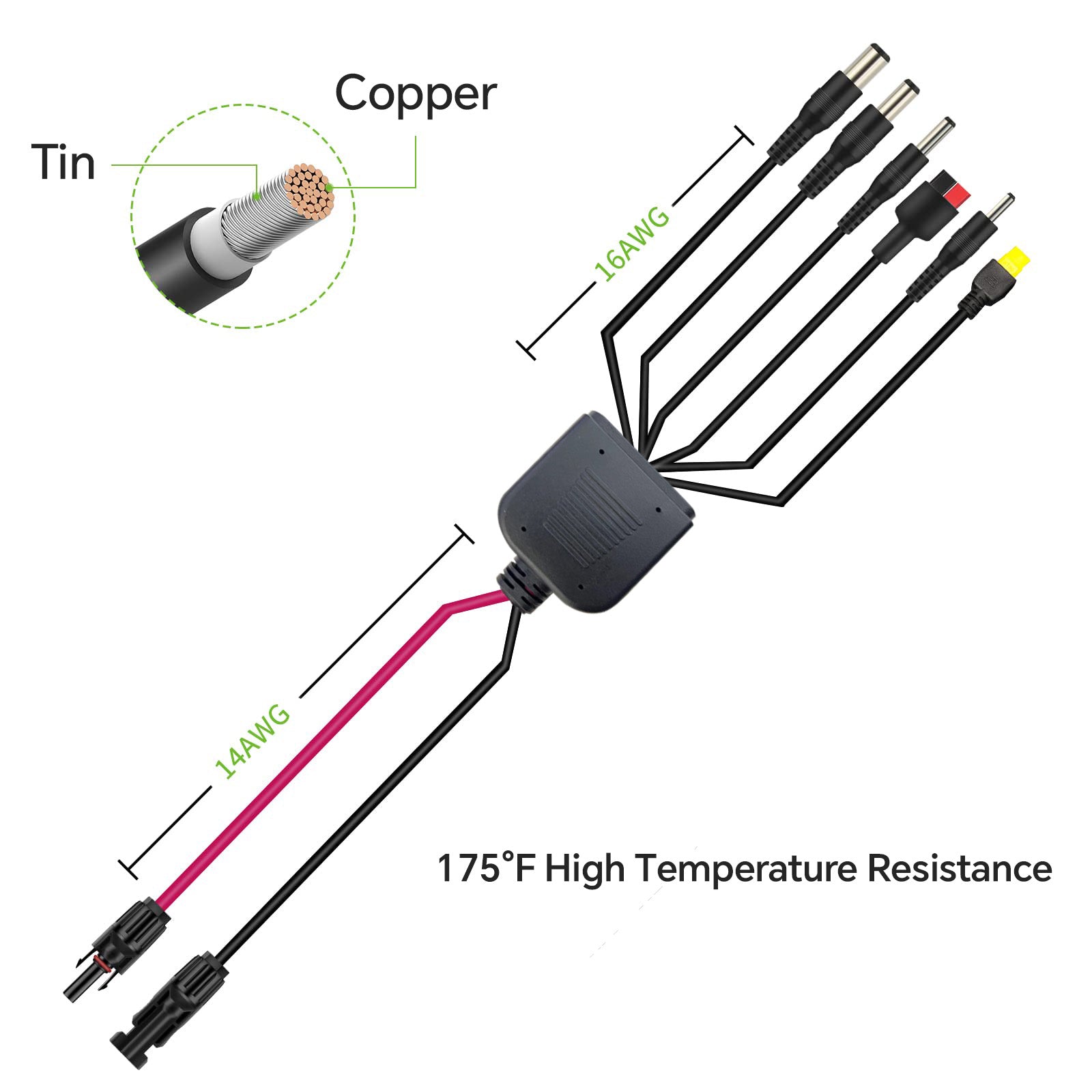 6-in-1 Solar Connector Kit with Female and Male Connectors Compatable for Solar Panel & Solar Power Staion