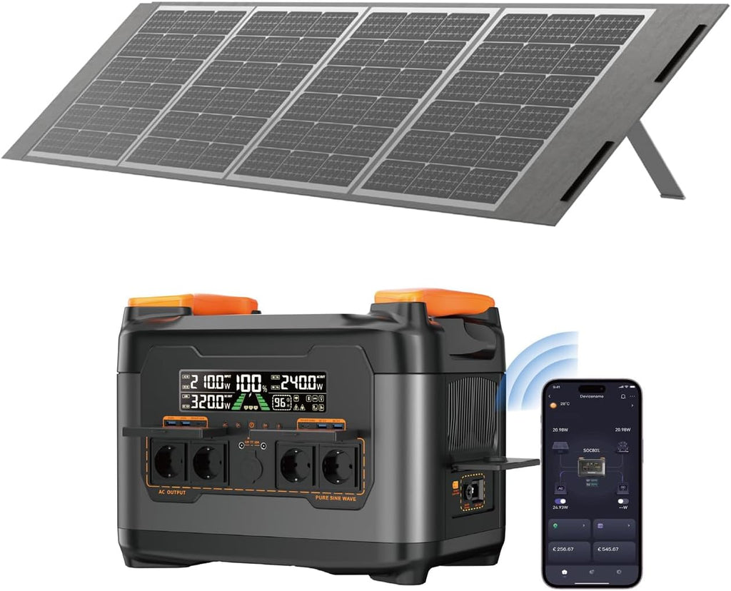 Portable Power Station S2400 with Solar Panels, 2kWh Solar Generator