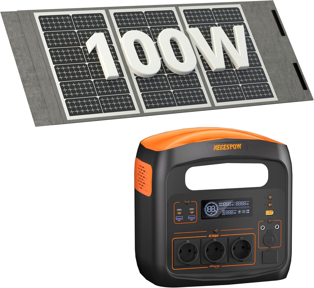 1800W Portable Power Station with Solar Panels, Solar Generator for Camping, Emergency Power, Outdoor