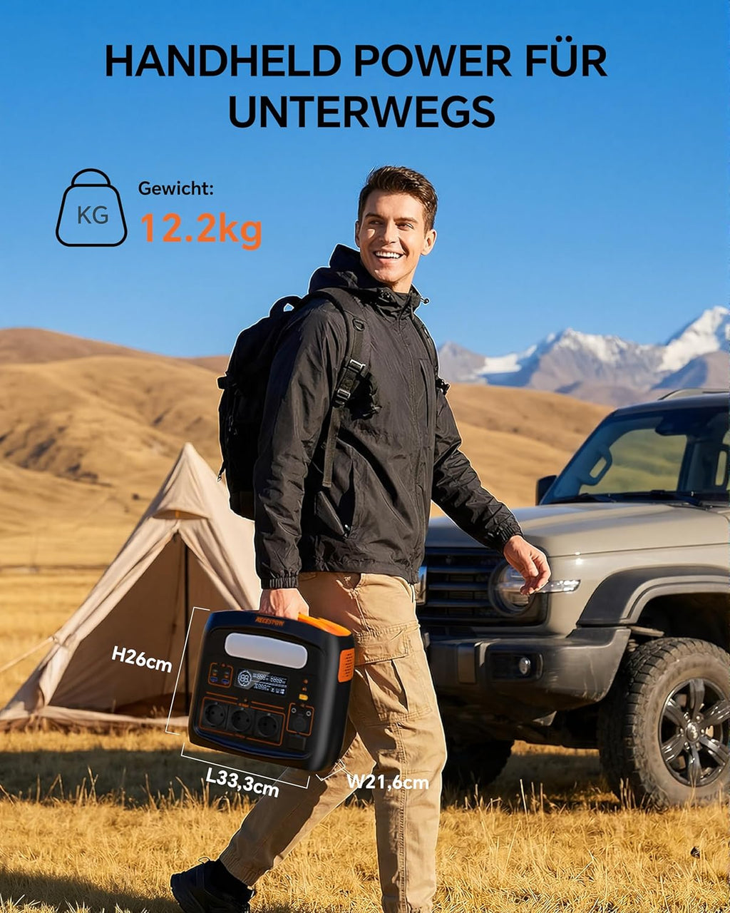 1800W Portable Power Station with Solar Panels, Solar Generator for Camping, Emergency Power, Outdoor
