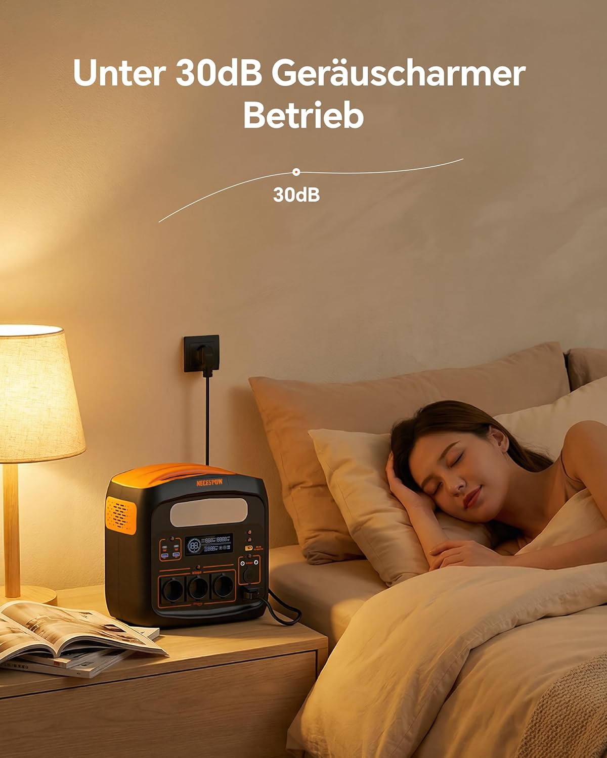 Portable Power Station 1800W (3600W Peak Power), 1102.5 Wh LiMnFePO4 Battery, Quick Charge in 65 Minutes, PD 100 W, USB-C/AC/DC, Solar Charging, for Camping, Emergency Power, Outdoor (Orange + Black)