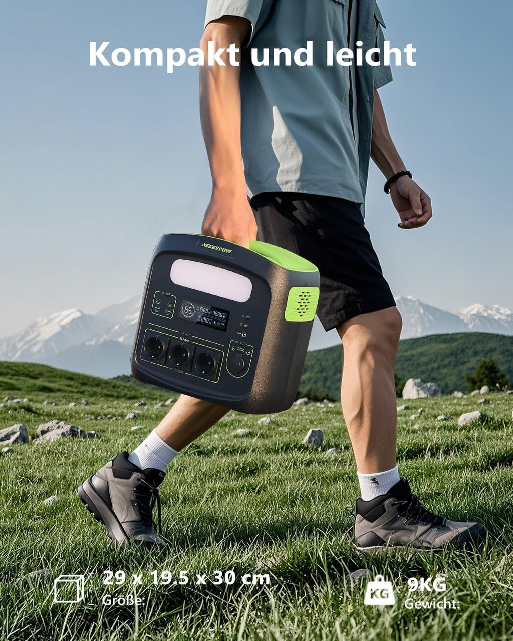 Portable Power Station N7576 700W (Peak 1400W) 483.84Wh AC Sockets x 3, Power Station LiFePO4 Battery Pure Sine Wave, USB-C PD100W Output, Solar Generator for Camping Home CPAP