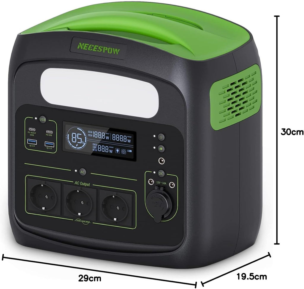 Portable Power Station N7576 700W (Peak 1400W) 483.84Wh AC Sockets x 3, Power Station LiFePO4 Battery Pure Sine Wave, USB-C PD100W Output, Solar Generator for Camping Home CPAP